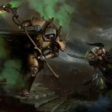 Mortarion vs Jaghatai Khan by David Sondered (colrouphobia)