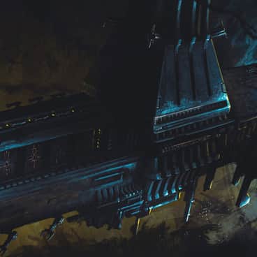 Necron Battleship by Dmitrii Ustinov (nightdrawinger)