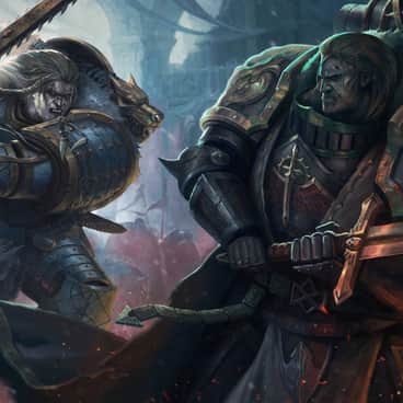 Leman Russ duels Lion El’Jonson by L J Koh (koh_lj)