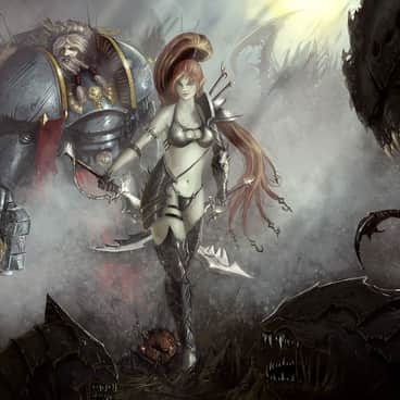 Lilith and a Space Wolf by Michael Rookard (Michael-Galefire | michael.galefire | galefire)