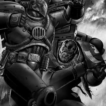 Ultramarine vs Chaos Space Marine by Karl Richardson (tankskullx66 | karlrichardsonart)