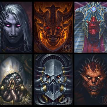40k Daemon Primarchs by David Haire (Trollfeetwalker | Falabaloo | VisDave | dhaireart)