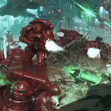 Blood Angels vs Necrons by Unknown Artists