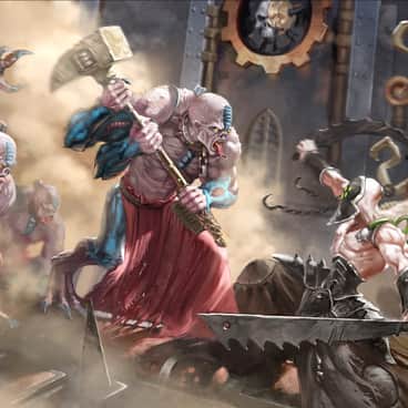 Dark Eldar vs Genestealer Cult by Unknown Artists