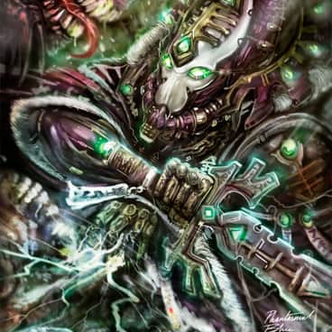 Eldar Warlock by Julian Tan (phantasmalblue | PhantasmalB)