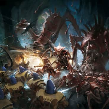 Iyanden Eldar vs Kraken Hive Fleet by Unknown Artists