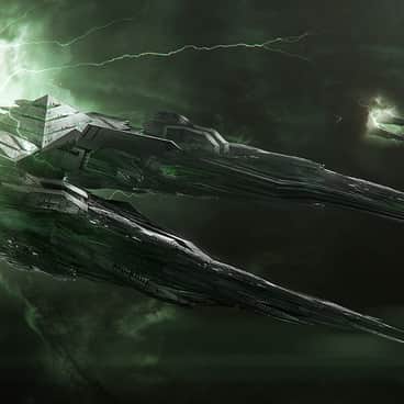 Necron Battleship by Adam Burn