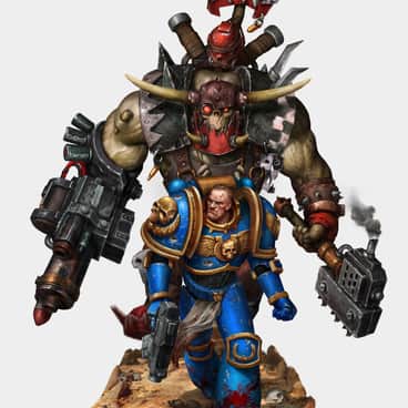 Ork and Space Marine by Nick Chamagua (kalian999999)