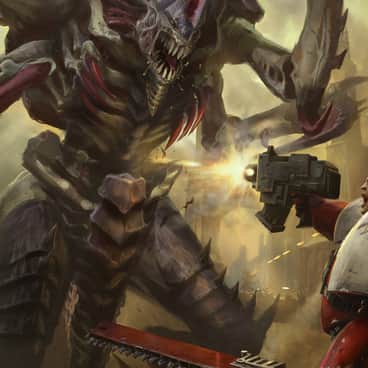 Space Marine vs. Hive Tyrant by Unknown Artists