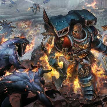 Space Wolves vs Demons by Unknown Artists