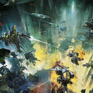 T’au vs Space Marines by Pedro Nunez (pedronunez_art)