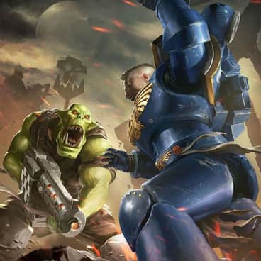 Ultramarine vs Ork by Theis Møller Jacobsen (theismoellerjakobsen)