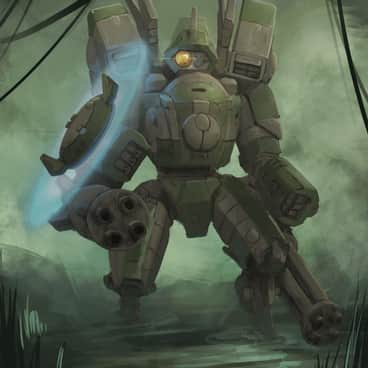 T’au Battlesuit by Oleg Tsoy (masterofspirits)