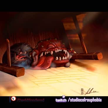 Squig and a Fizzgig by David Sondered (colrouphobia)