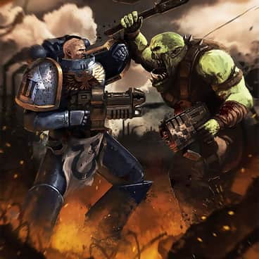 Ultramarine Vs Ork by Bartek Fedyczak (bartekfedyczak)