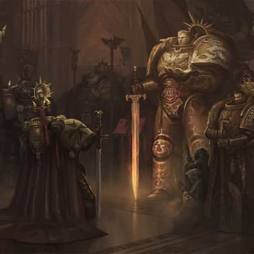 Roboute Guilliman meets High Marshal Helbrecht by L J Koh (koh_lj)