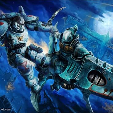 Marine vs Drukhari by Sam Manley (sammanley | midnightillustration)