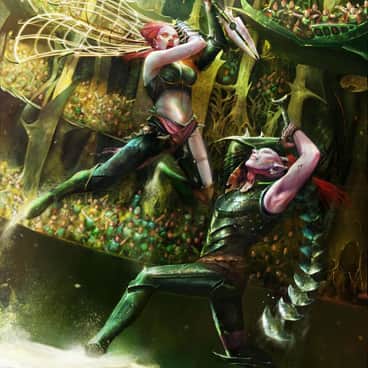 Dark Eldar Duel by Mauro Dal Bo (maurodalboillustratore | Mauro Baldo)