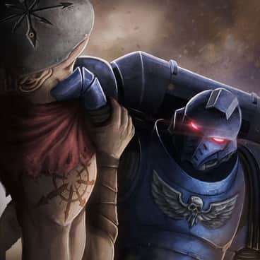 Space Marine VS Chaos Cultist by Jules Thavenet (JulesThavenet)