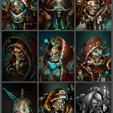 Tech-Priest Portraits by Tatiana Barbesolle (Clovernight | red_raccoon_art | redraccoonart)
