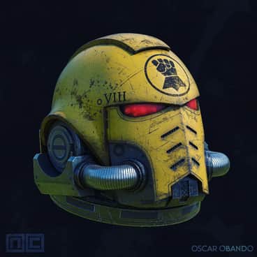 Imperial Fists Helmet by Alexandre Cadinot (Augure | MrCryCraft)