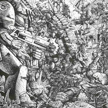 Ultramarines vs Orks by Russ Nicholson