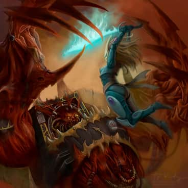 Chaos Mutilator and Eldar Howling Banshee by Piya Wannachaiwong (piyastudios)