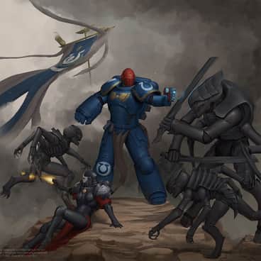 Imperium vs Tyranids by Daniel Mitchell (Daniel George Mitchel | danielmitchellart)