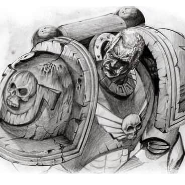 Space Marine Sketch by John Walters (jwalters.infinity | pommypixelpainter)