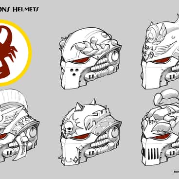 Red Scorpions Helmets by Yan Vereskov (falkirth_yan_vereskov)