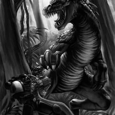 Space Marine vs Carnosaur by Alberto Bontempi (albe75)