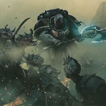 Space Wolf vs Tyranids by Richard Bagnall (bagnall_richard | richard_bagnall_art)