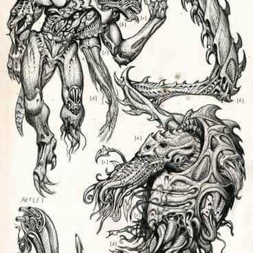 Genestealer and Lictor by Tiernen Trevallion
