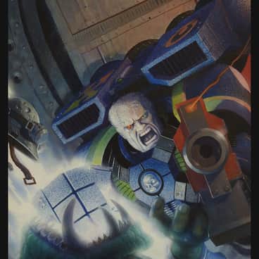 Ultramarine thumps Ork by Philip Sibbering (Phil Sibbering)