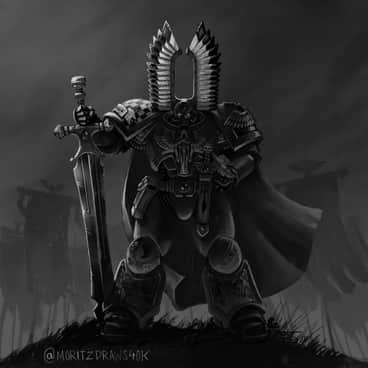 Dark Angels Captain by Moritz Bludau (moritzBludau | moritzdraws40k)