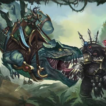 Warsmith Tharrax vs Eldar Exodite by Vitaly Perevoshikov (grohgrog_art | Vitaliy Perevoshikov | perevishikov)