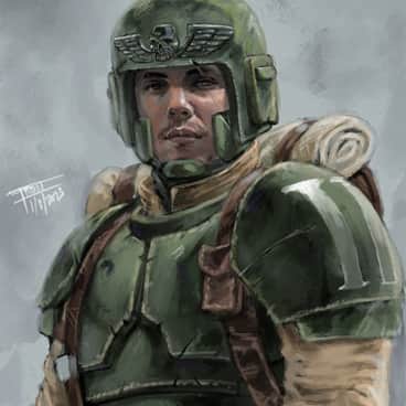 Cadian Shock Trooper by Frost Llamzon (FrostLlamzon)