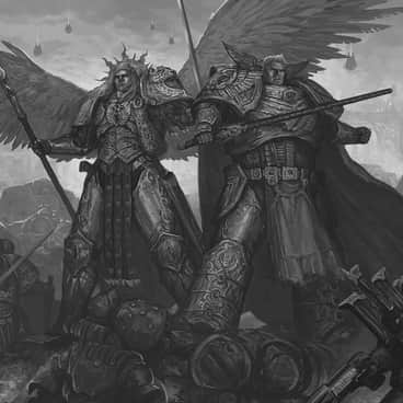 Sanguinius and Rogal Dorn by L J Koh (koh_lj)