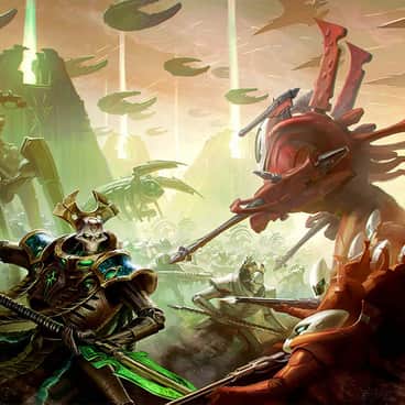 Necrons vs Aeldari by Anna Steinbauer (depingo | annasteinbauer)