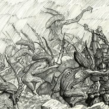 Space Marines vs Bloodletters by Tony Ackland (Anthony Ackland)
