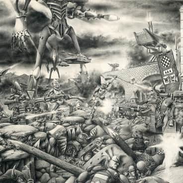Eldar vs Orks by Adrian Smith (adriansmithartist)