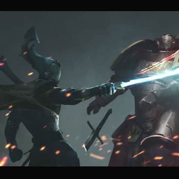 Farseer vs Space Marine by Richard Bagnall (bagnall_richard | richard_bagnall_art)