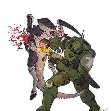 Raptor VS Tyranid by Marc-olivier Girard (moglion | THEMOGLION)