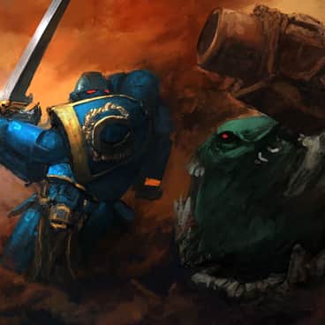 Ultramarine vs Ork by Christos Zabaras (zabaras | Miserable-Piglet7263 | zabaras75)