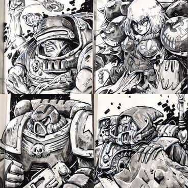 Recent 40k sketches by Tom Boyle (pandafunkteam)