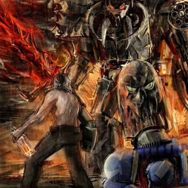 Guardsman vs. Chaos Terminator by Joseph Daniel Culp (joseph.culp.art)