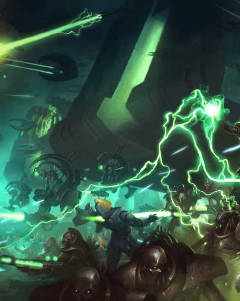 Necron vs Eldar by Mike Lim 