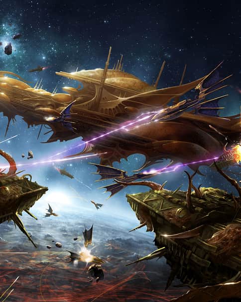 Armada of Iyanden vs Plague Swarm by Emile Denis 