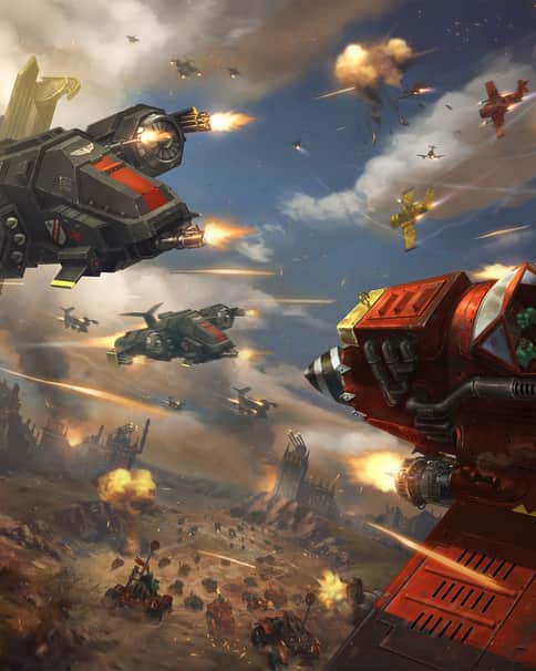 Black Templars Aircraft vs Ork Aircraft by Lie Setiawan 