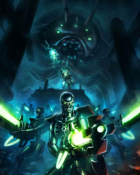 Necron Warriors and Imotekh by Pierre Loyvet 